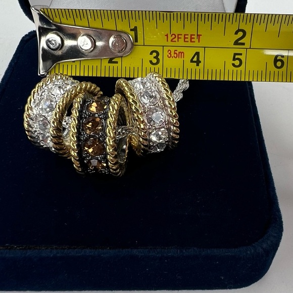 Montana Silversmiths Crystal Shine Three Ring Necklace Topaz, Cubic Zirconia 19” - Picture 4 of 5